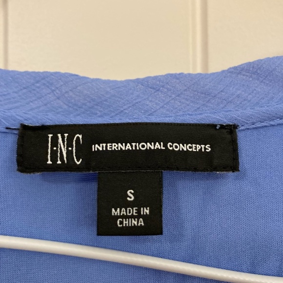 INC knit Tee with chiffon trim - Picture 3 of 4
